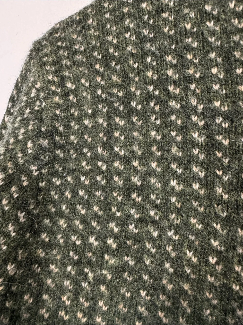 J. Crew Green Birdseye Sweater Size Medium Lambswool Blend Granola Outdoor